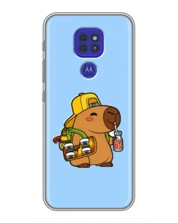 Чехол для Motorola MOTO G9 Play с картинкой «Капибара на скейте»