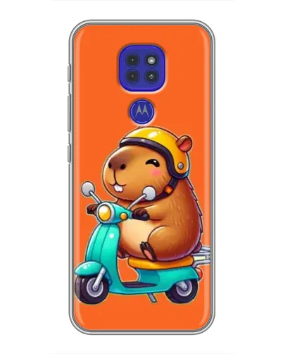 Чехол для Motorola MOTO G9 Play с картинкой «Капибара на скутере» Чехол для Motorola MOTO G9 Play с картинкой «Капибара на скутере»