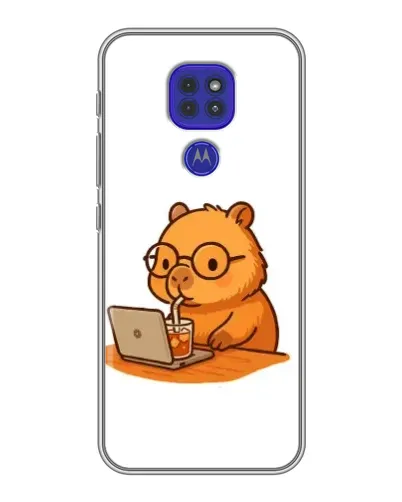 Чехол для Motorola MOTO G9 Play с картинкой «Капибара с ноутбуком» Чехол для Motorola MOTO G9 Play с картинкой «Капибара с ноутбуком»