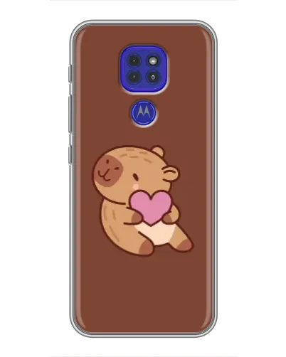 Чехол для Motorola MOTO G9 Play с картинкой «Капибара с сердцем» Чехол для Motorola MOTO G9 Play с картинкой «Капибара с сердцем»