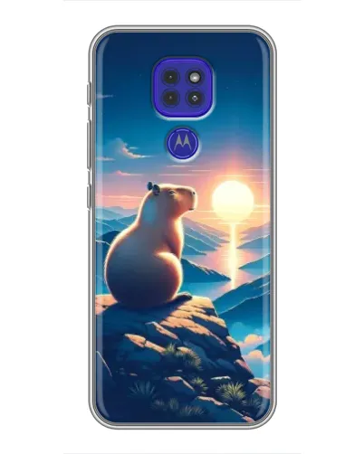 Чехол для Motorola MOTO G9 Play с картинкой «Закат солнца с капибарой» Чехол для Motorola MOTO G9 Play с картинкой «Закат солнца с капибарой»