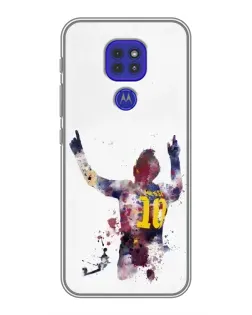 Чехол для Motorola MOTO G9 Play с картинкой «Акварельный Месси Барселона»