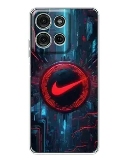 Чехол для Motorola Moto G96 5G с картинкой «Техногенный стиль Nike»
