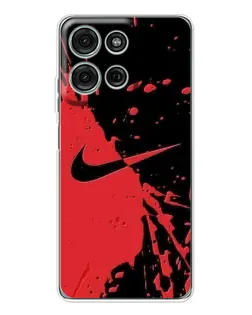 Чохол для Motorola Moto G96 5G з картинкою «Червоні бризки Nike»