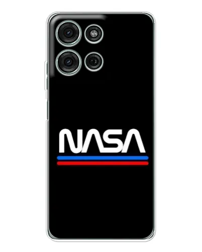 Чехол для Motorola Moto G96 5G с картинкой «NASA — классика Red Blue»