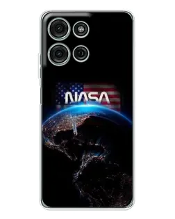 Чехол для Motorola Moto G96 5G с картинкой «Земля из космоса NASA»