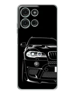 Чехол для Motorola Moto G96 5G с картинкой «Темный силуэт BMW»
