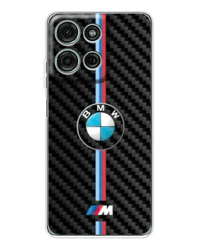 Чехол для Motorola Moto G96 5G с картинкой «Эмблема BMW и карбон»