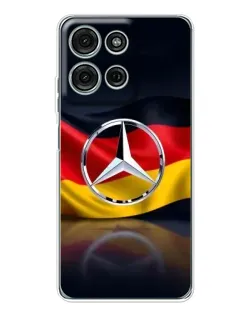 Чехол для Motorola Moto G96 5G с картинкой «Mercedes — флаг Германии»