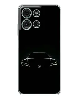 Чехол для Motorola Moto G96 5G с картинкой «Mercedes — силуэт авто»