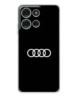 Чехол для Motorola Moto G96 5G с картинкой «Audi White Logo»
