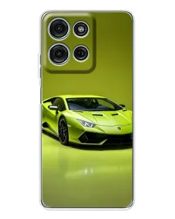 Чохол для Motorola Moto G96 5G з картинкою «Салатовий Lamborghini Huracan»