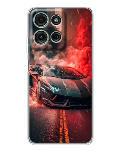Чохол для Motorola Moto G96 5G з картинкою «Lamborghini червоний дим»