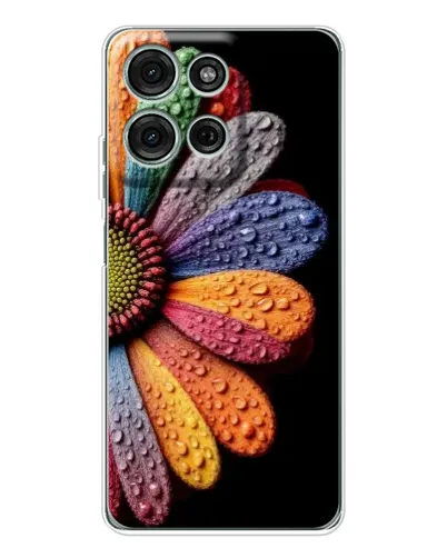 Чехол для Motorola Moto G96 5G с картинкой «Радужный цветок»