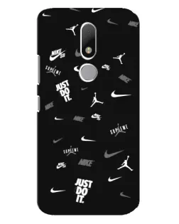 Чехол для Motorola Moto M с картинкой «Nike Black Pattern»