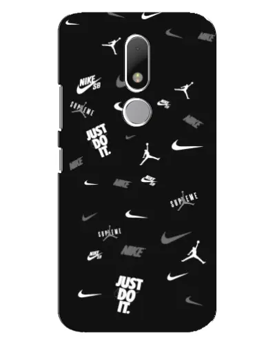 Чехол для Motorola Moto M с картинкой «Nike Black Pattern»