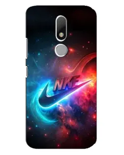 Чехол для Motorola Moto M с картинкой «Огненный логотип Nike»