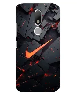 Чехол для Motorola Moto M с картинкой «Nike — эффект разломов»
