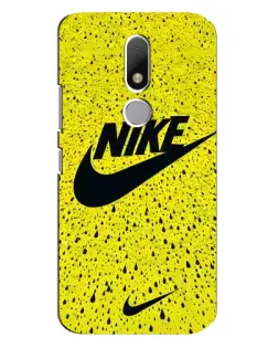 Чехол для Motorola Moto M с картинкой «Желтый текстурный Nike»