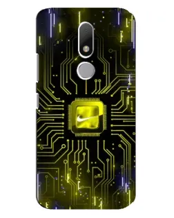 Чехол для Motorola Moto M с картинкой «Nike — золотая искра»