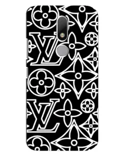 Чехол для Motorola Moto M с картинкой «Черно-белый узор LV»