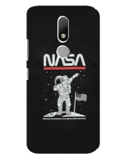Чехол для Motorola Moto M с картинкой «NASA — шагаем по Луне»