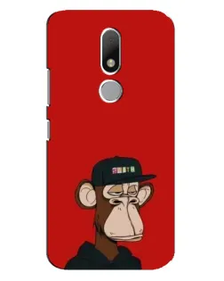 Чехол для Motorola Moto M с картинкой «Bored Ape — красный фон»
