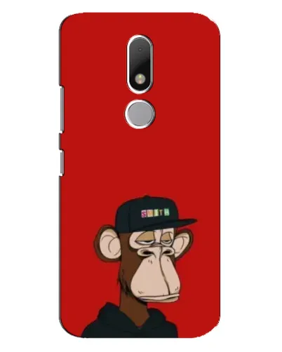 Чехол для Motorola Moto M с картинкой «Bored Ape — красный фон»