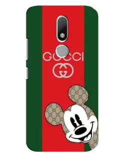 Чехол для Motorola Moto M с картинкой «Gucci — полосы и Микки»
