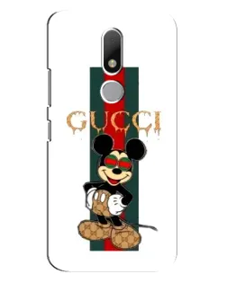 Чехол для Motorola Moto M с картинкой «Микки Маус Gucci — полосы»