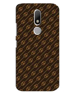 Чехол для Motorola Moto M с картинкой «Gucci — золотые диагонали»