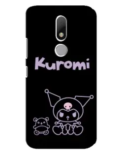 Чехол для Motorola Moto M с картинкой «Kuromi — черный минимализм»