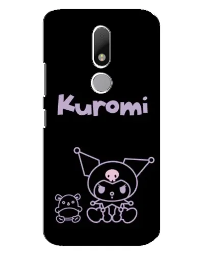 Чехол для Motorola Moto M с картинкой «Kuromi — черный минимализм»