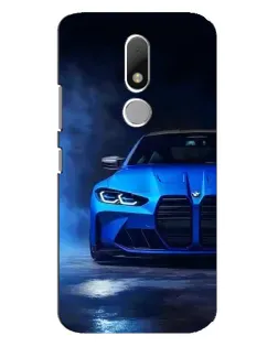 Чехол для Motorola Moto M с картинкой «Голубая BMW M4»