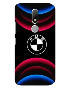 Чехол для Motorola Moto M с картинкой «Логотип BMW и неоновые дуги»
