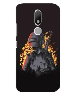 Чехол для Motorola Moto M с картинкой «PUBG — огненный силуэт»