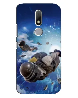 Чехол для Motorola Moto M с картинкой «Десант PUBG — прыжок»