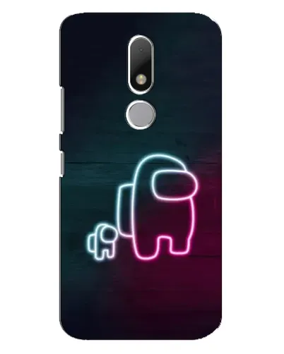 Чехол для Motorola Moto M с картинкой «Among Us неон-арт»