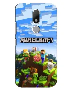 Чехол для Motorola Moto M с картинкой «Minecraft классический мир»