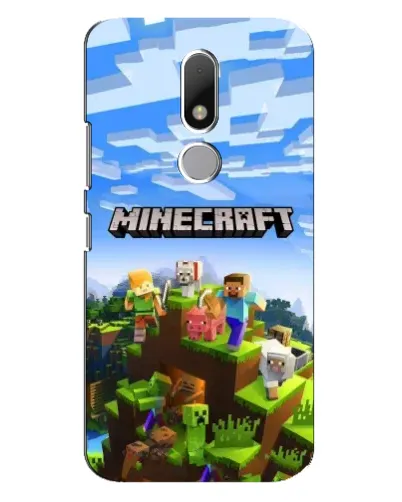 Чехол для Motorola Moto M с картинкой «Minecraft классический мир»