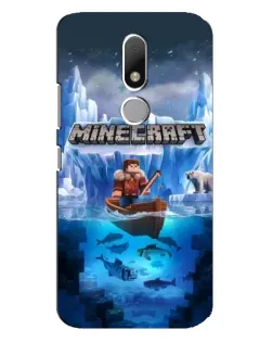 Чехол для Motorola Moto M с картинкой «Minecraft ледяной мир»