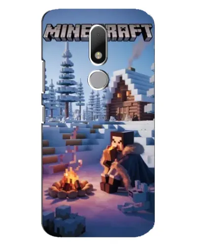 Чехол для Motorola Moto M с картинкой «Зимний Minecraft»
