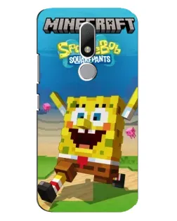 Чохол для Motorola Moto M з картинкою «Губка Боб Minecraft»