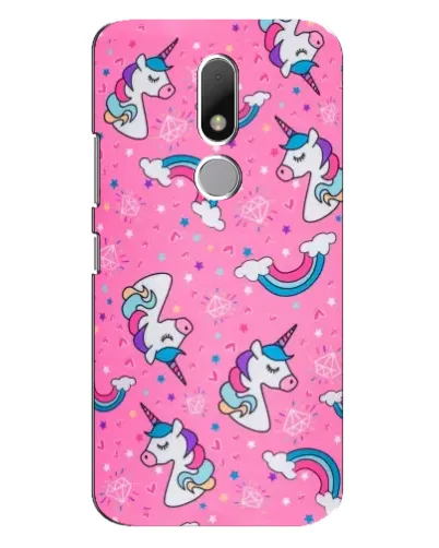 Чехол для Motorola Moto M с картинкой «Unicorn паттерн розовый»