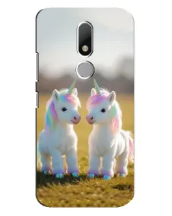 Чехол для Motorola Moto M с картинкой «Пара единорогов»