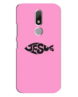 Чехол для Motorola Moto M с картинкой «Розовый символ  Jesus»