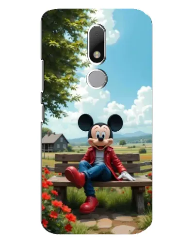 Чехол для Motorola Moto M с картинкой «Микки на скамейке»