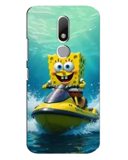 Чехол для Motorola Moto M с картинкой «Спанч Боб на гидроцикле»