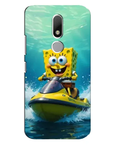 Чехол для Motorola Moto M с картинкой «Спанч Боб на гидроцикле»