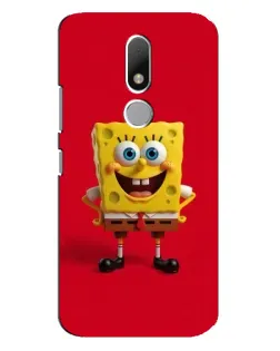 Чехол для Motorola Moto M с картинкой «Спанч Боб на красном»